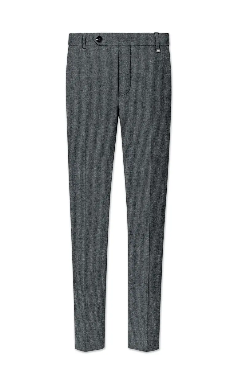 Gravano-Ship Gray Textured Tweed Double Breasted Suit 13