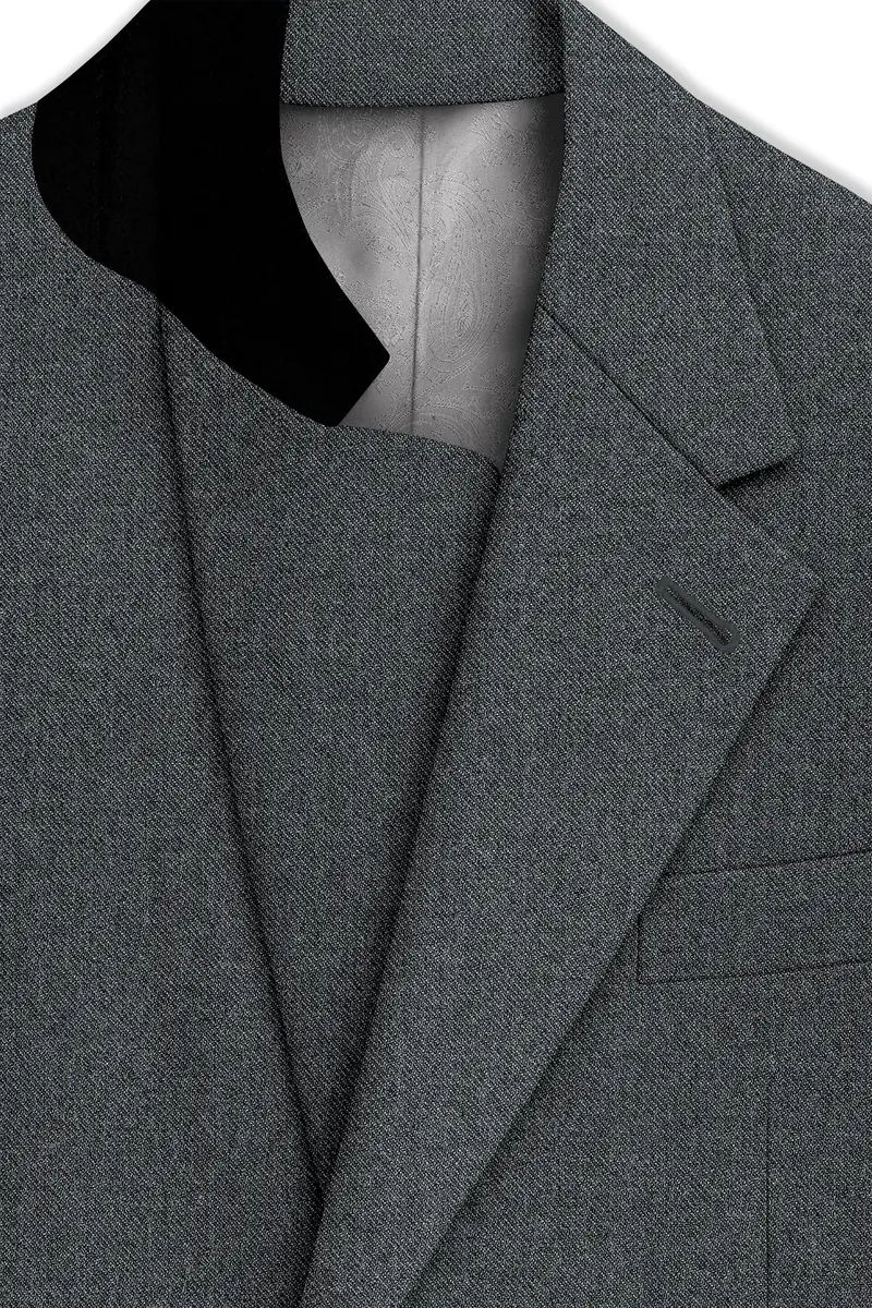 Gravano-Ship Gray Textured Tweed Single Breasted Sports Blazer 4