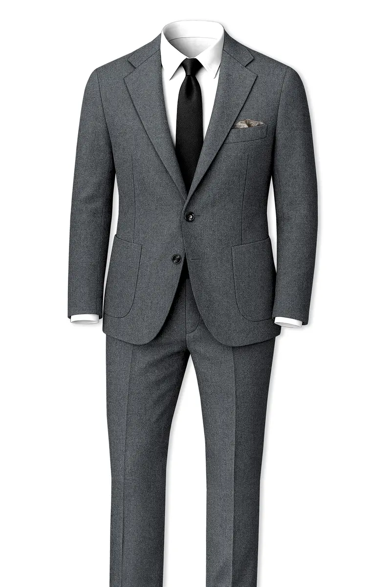 Gravano-Ship Gray Textured Tweed Single Breasted Sports Blazer 9
