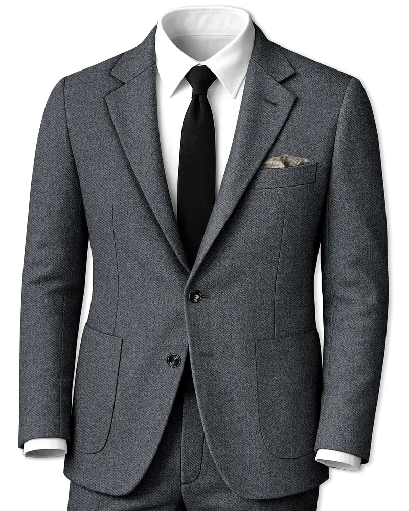 Gravano-Ship Gray Textured Tweed Single Breasted Sports Suit 1