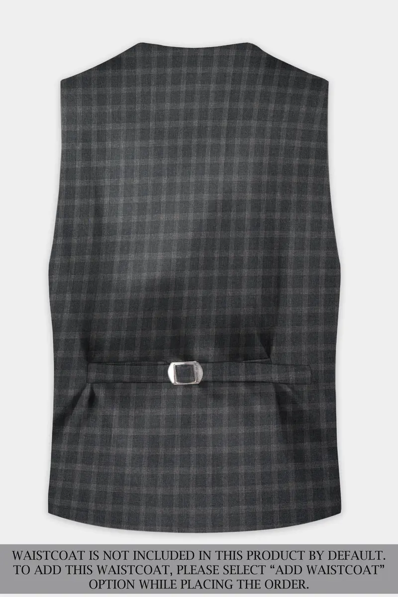 Gravel Gray Checkered Wool Blend Double Breasted Suit 17
