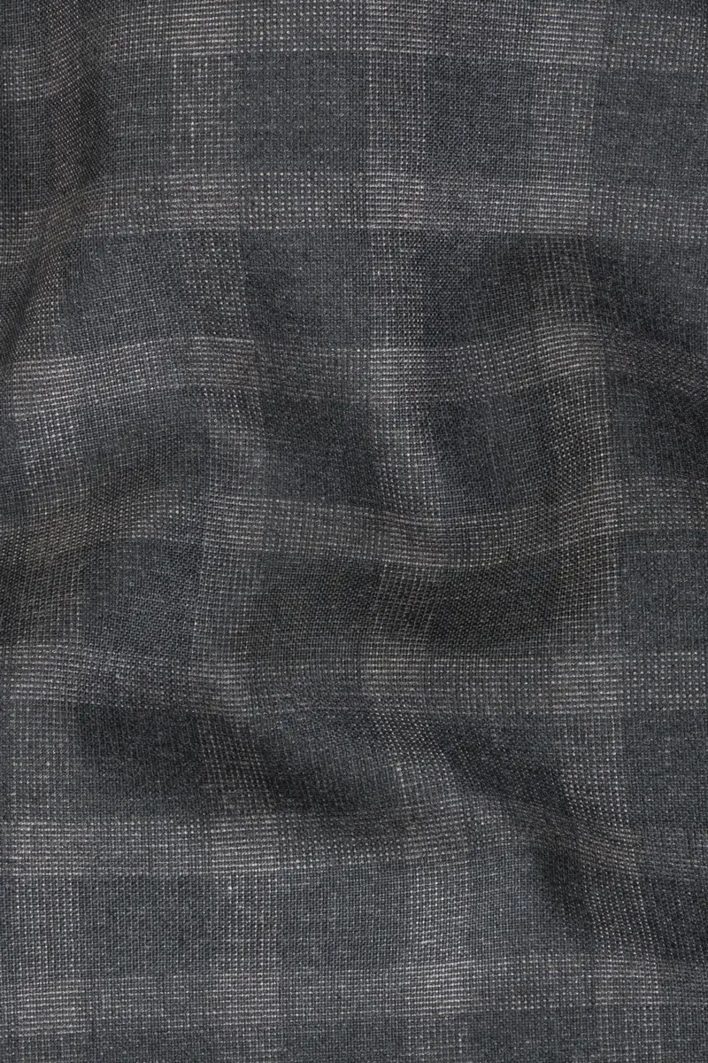 Gravel Gray Checkered Wool Blend Double Breasted Suit 3