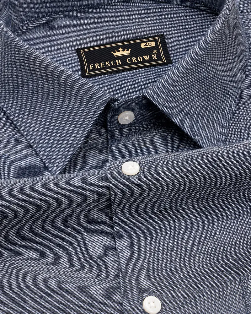 Gravel Gray Luxurious Linen Shirt 1