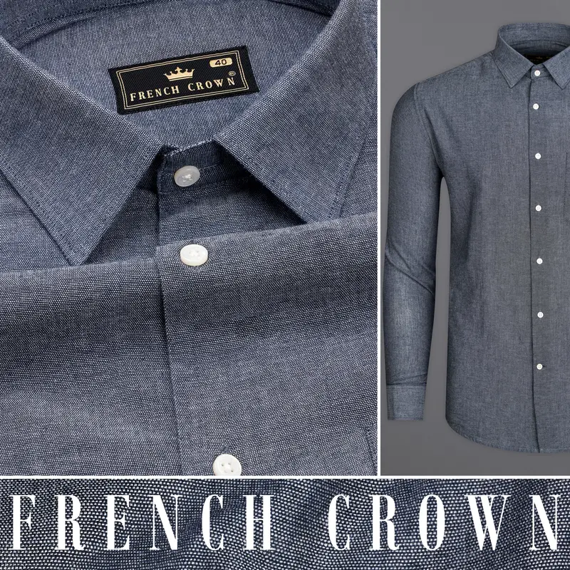 Gravel Gray Luxurious Linen Shirt 10