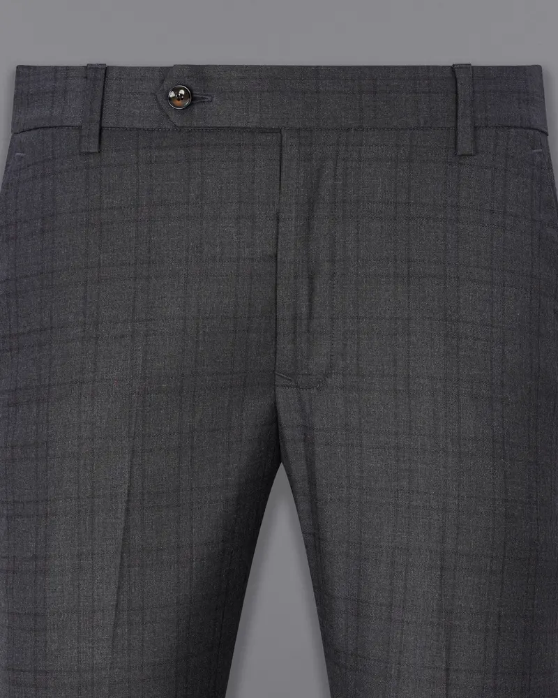 Gravel Gray Plaid Pant 2