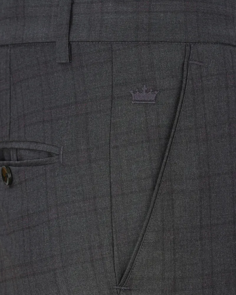 Gravel Gray Plaid Pant 5