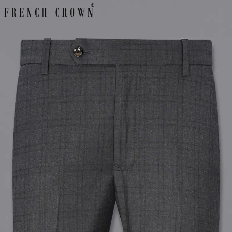 Gravel Gray Plaid Pant 6