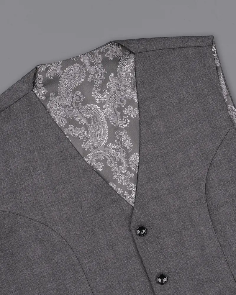 Gravel Gray Textured Waistcoat 4