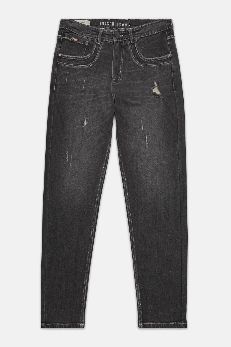 Gravel Gray Whiskering Wash Mildly Distressed Denim 2