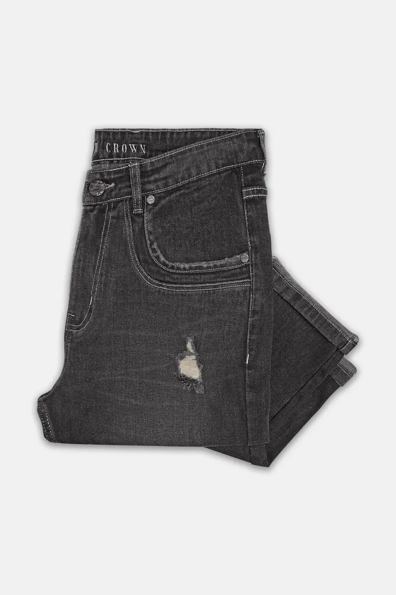 Gravel Gray Whiskering Wash Mildly Distressed Denim 5