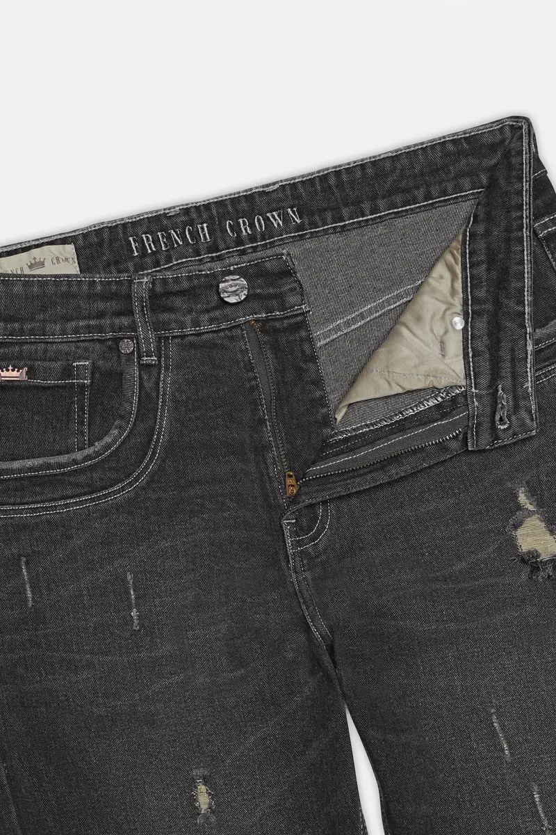 Gravel Gray Whiskering Wash Mildly Distressed Denim 6
