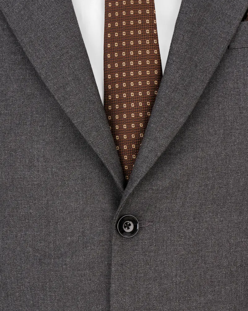 Gravel Gray Wool Rich Single Breasted Blazer 4