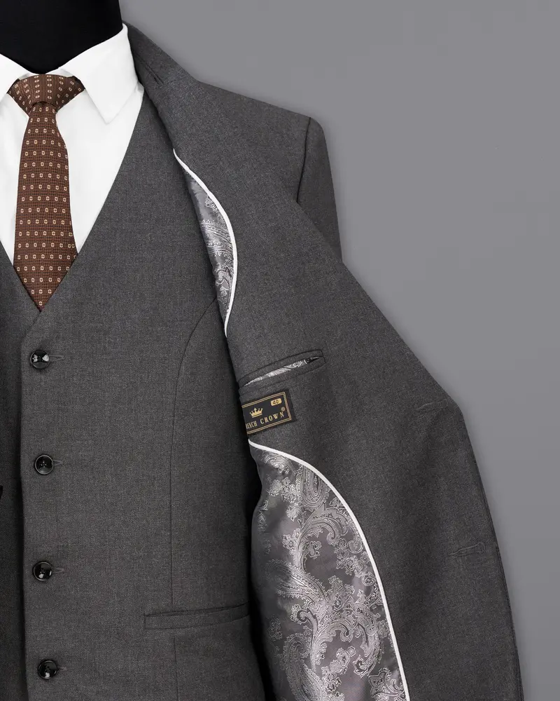 Gravel Gray Wool Rich Single Breasted Blazer 7
