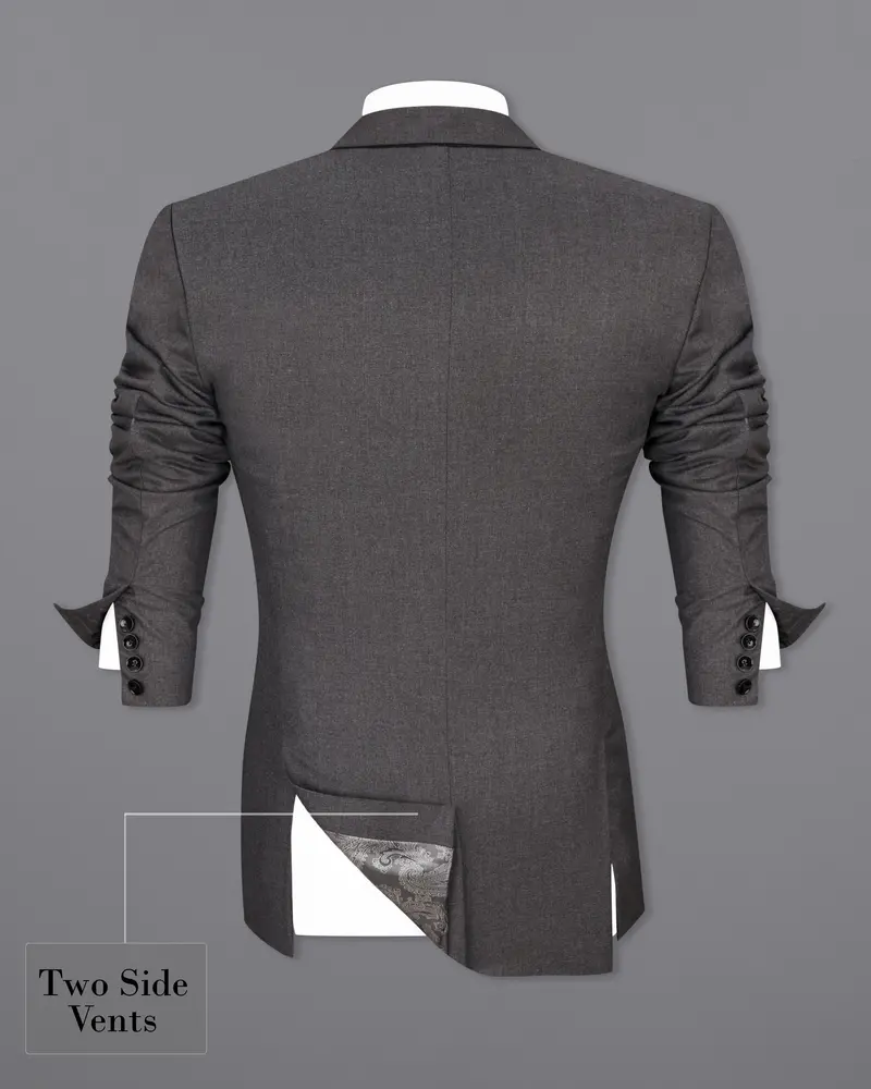 Gravel Gray Wool Rich Single Breasted Blazer 8