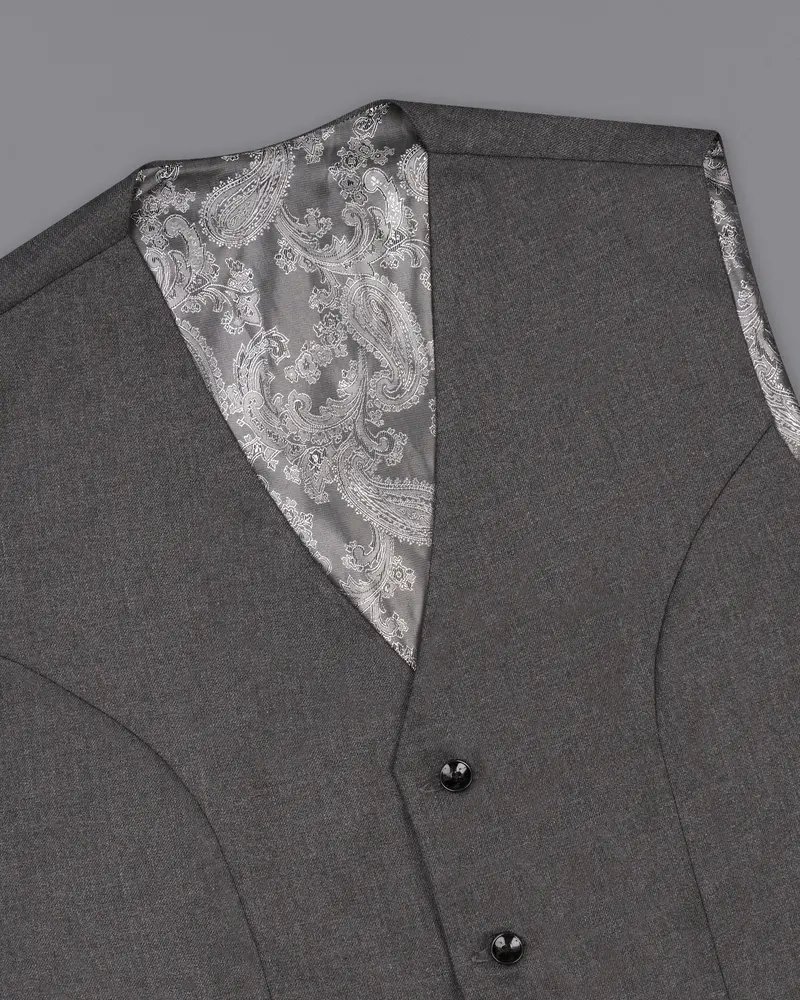 Gravel Gray Wool Rich Waistcoat 4