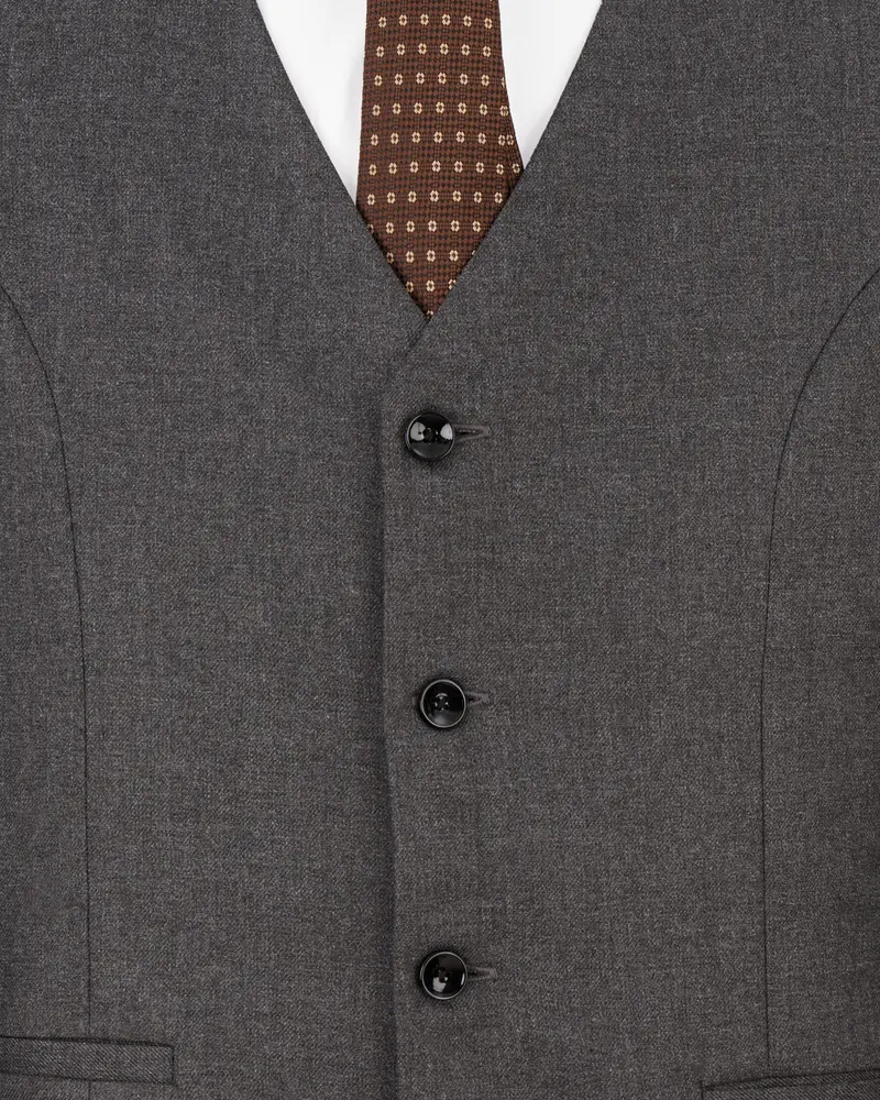Gravel Gray Wool Rich Waistcoat 5