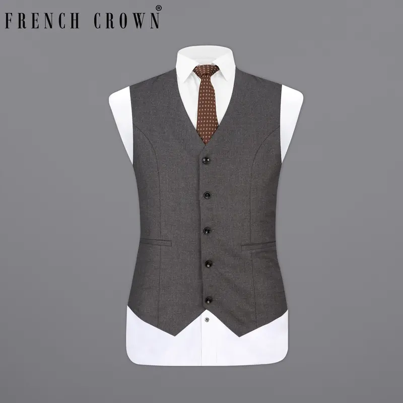 Gravel Gray Wool Rich Waistcoat 7