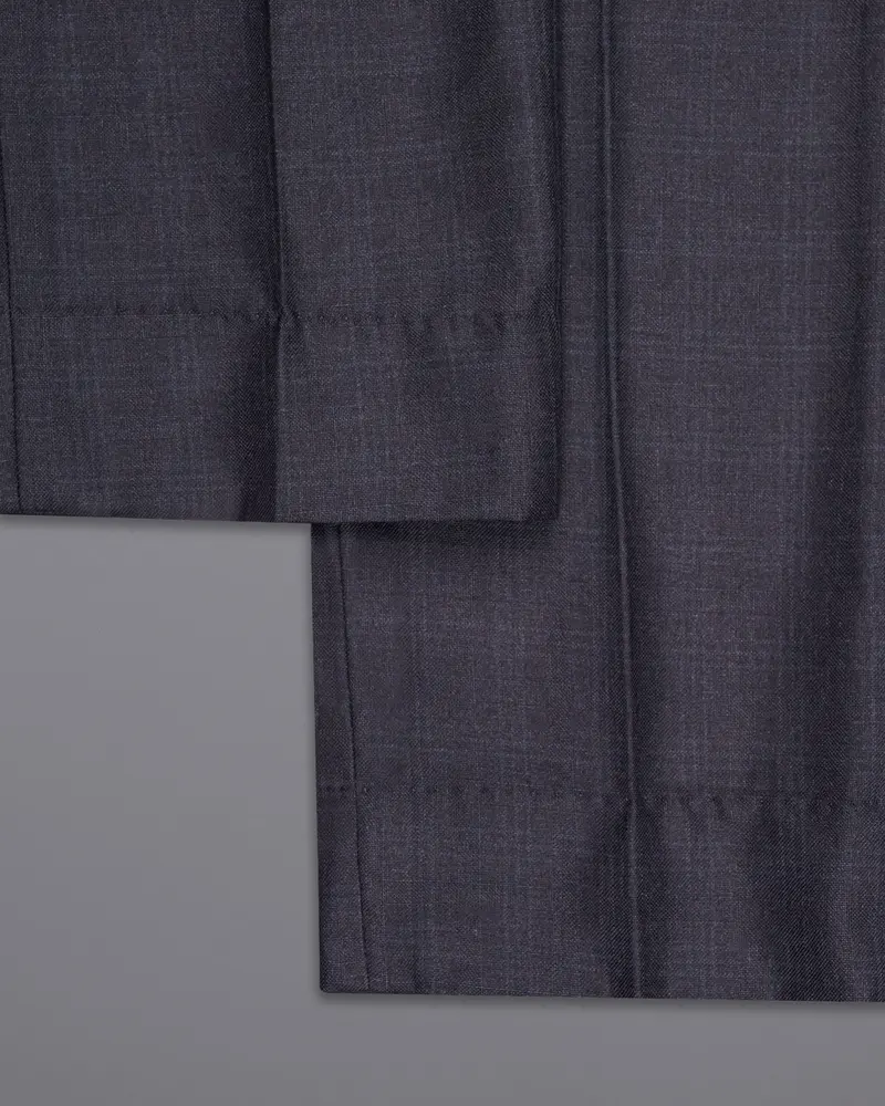 Gravel Grey Subtle Plaid Wool Rich Pant 6