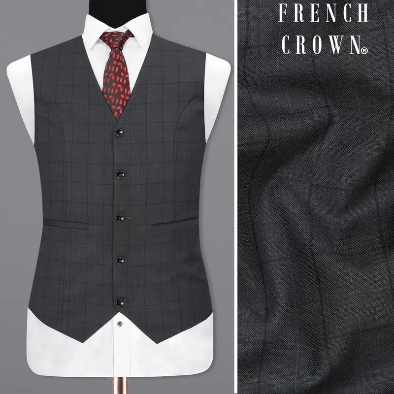 Gravel Grey With Zeus Textured Waistcoat 1
