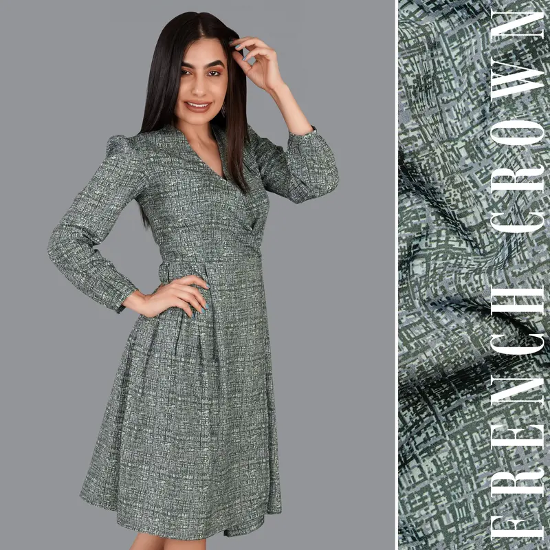 Gravel With Pumice Green Flared Dress 1