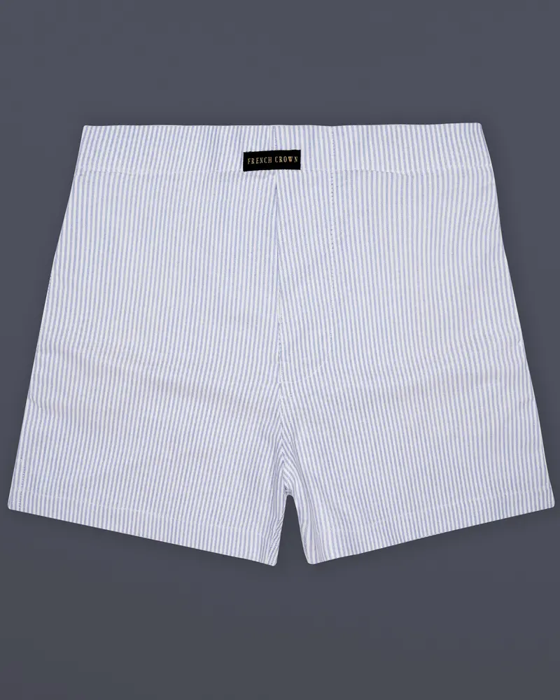 Gray Blue And White Pin Striped Oxford Premium Cotton Boxer 1