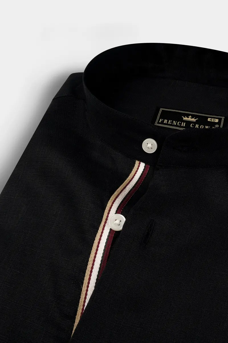 Grease Black Luxurious Linen Shirt 1