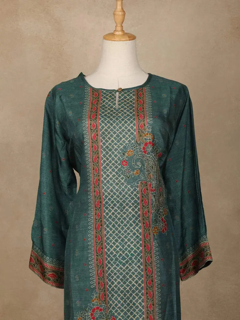 Green Chiffon Floral Designed Salwar Suit 2