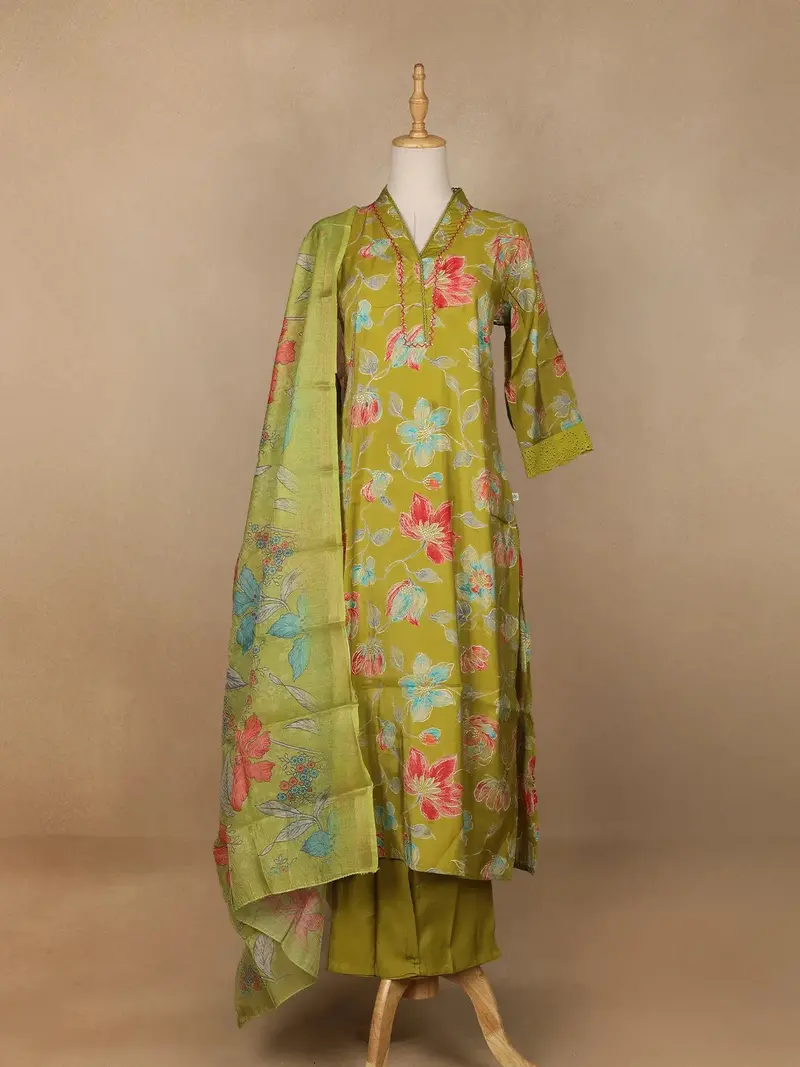 Green Floral Designed Salwar Suit 1