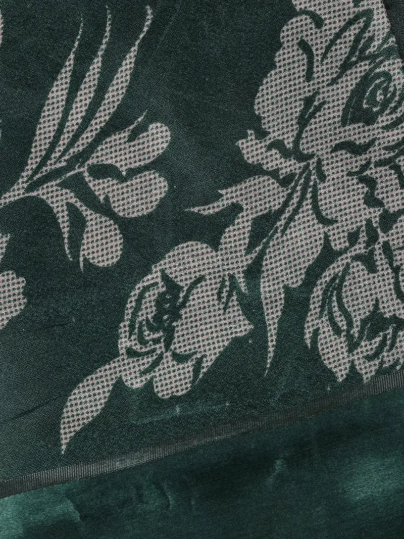 Green Floral Prints Fancy Georgette Saree 2