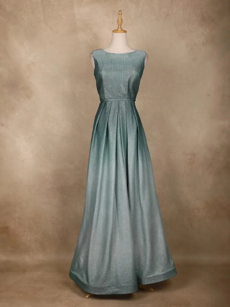Green Ombre Glitter Bridesmaid Gown 1