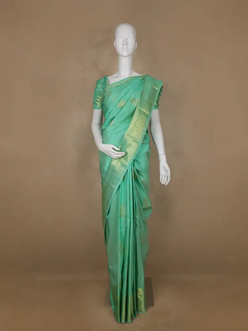 Green Paisley Weave Pure Kanchipuram Silk Saree 1