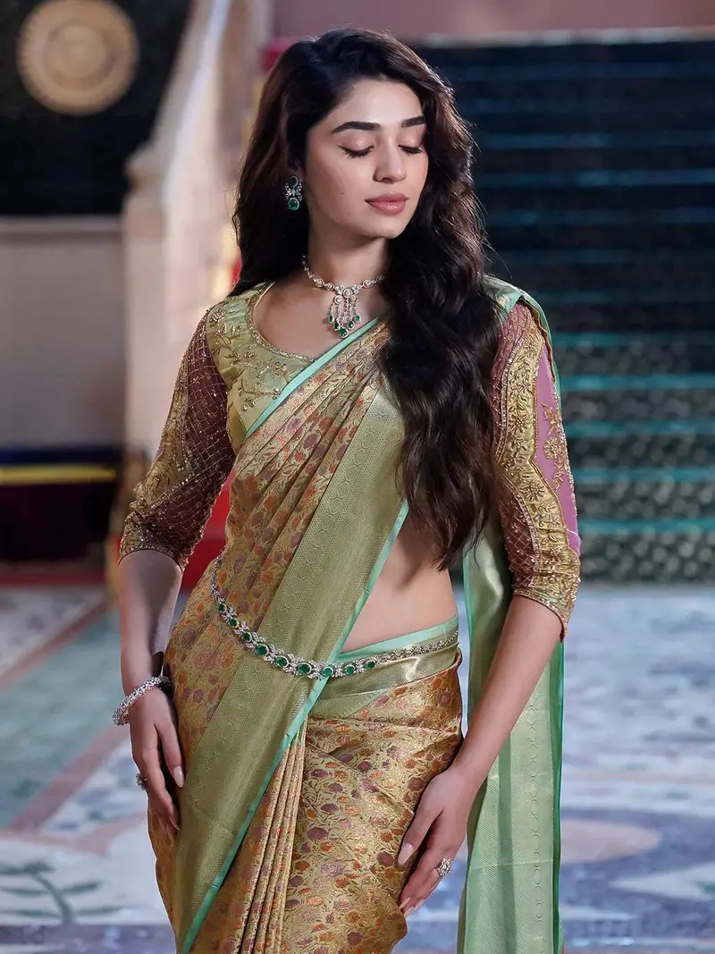 Green Pure Kanchipuram Tissue Silk Saree 2