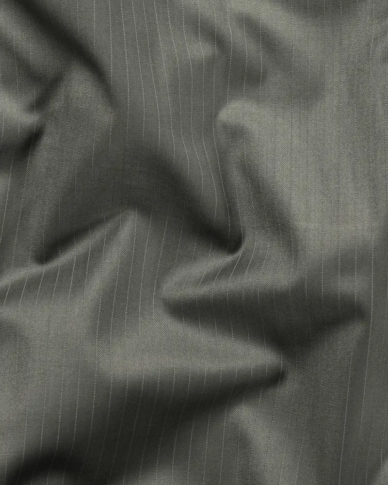 Greenish Grey Striped Wool Rich Waistcoat 3