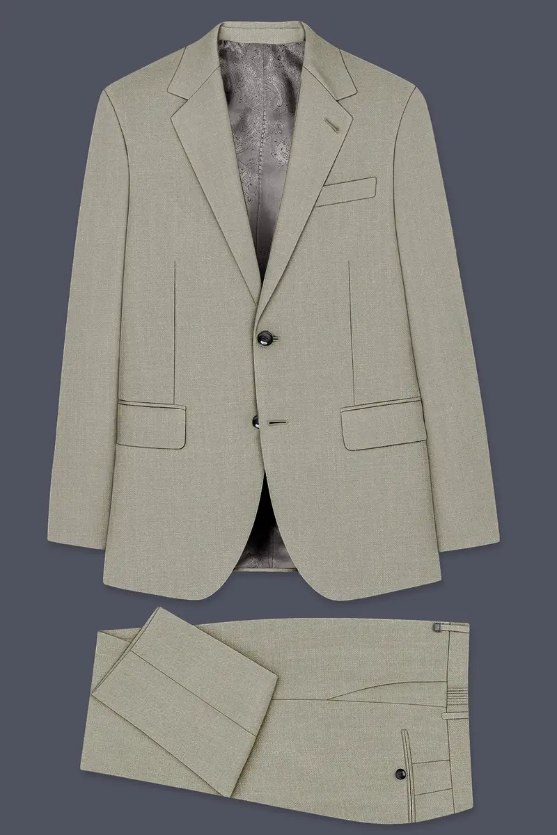 Grevino-Pablo Brown Luxurious Linen Single Breasted Stretchable Traveler Suit 11