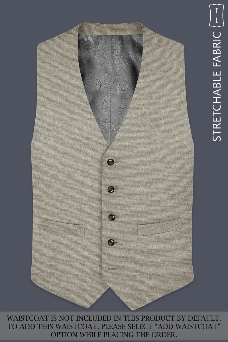 Grevino-Pablo Brown Luxurious Linen Single Breasted Stretchable Traveler Suit 17