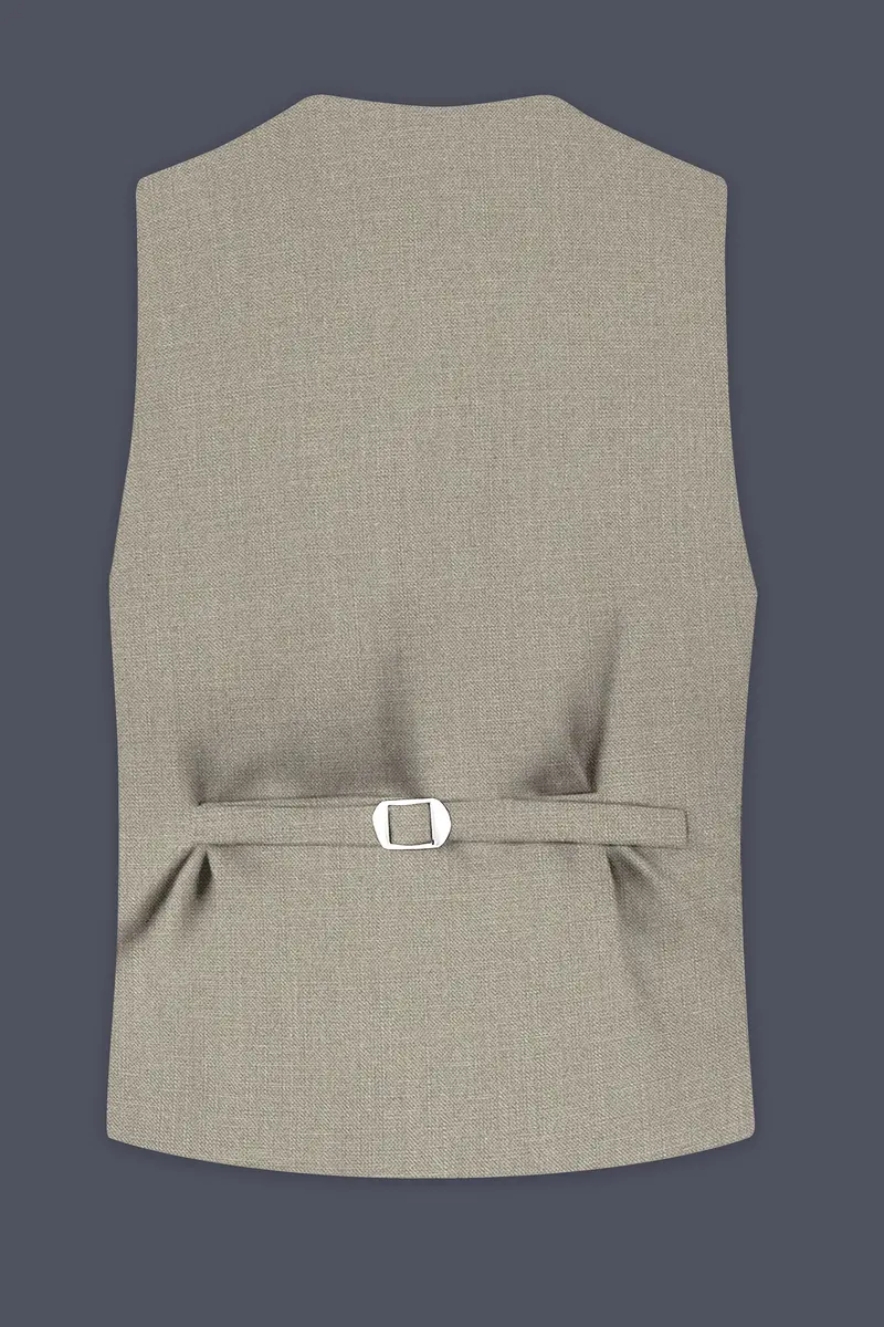 Grevino-Pablo Brown Luxurious Linen Stretchable Waistcoat 4