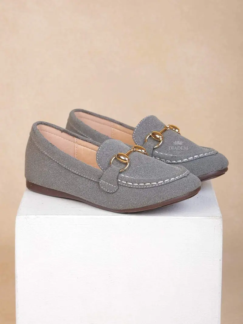 Grey Casual Loafers For Boys 1
