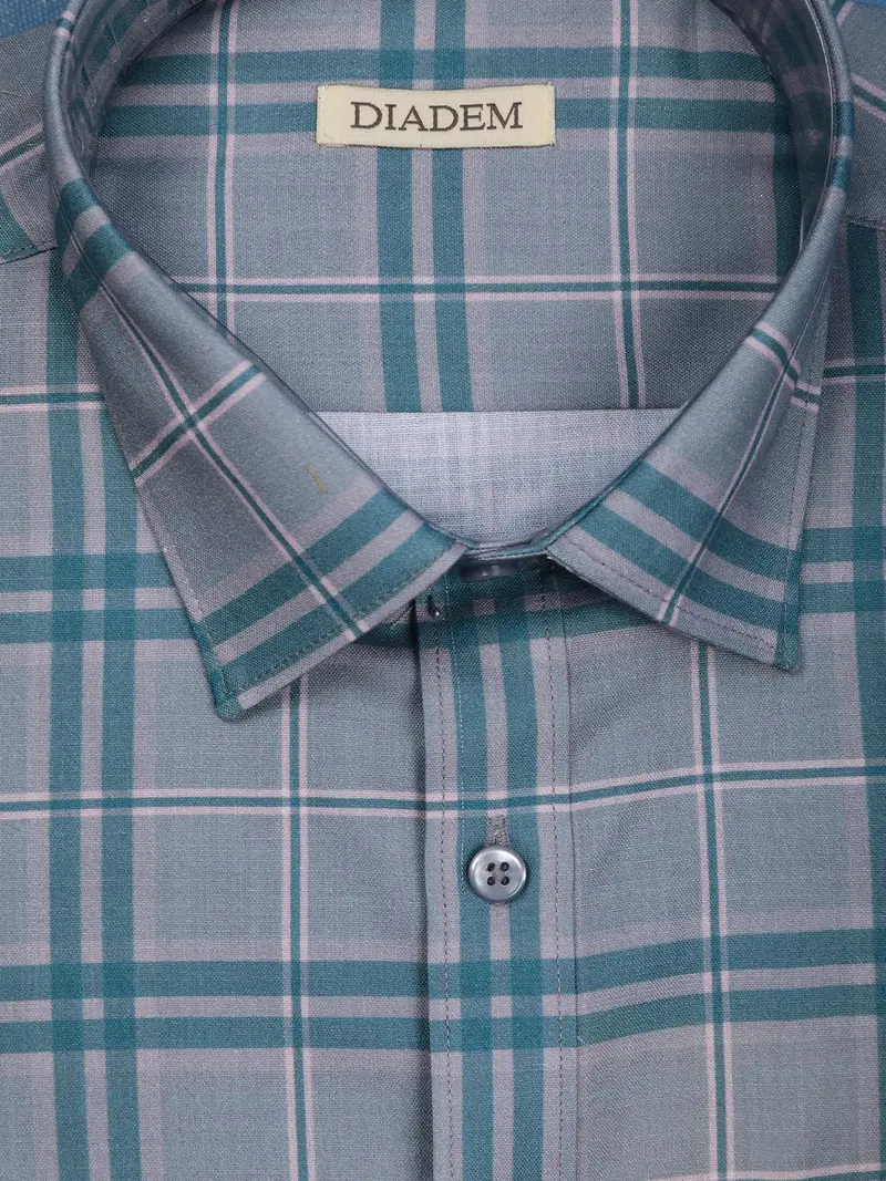 Grey Checked Design Full Sleeve Cotton Shirt 3