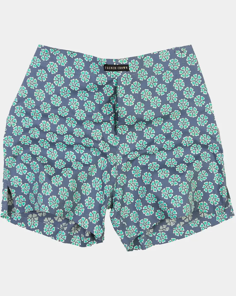 Grey Flower Printed Premium Super Soft Cotton Boxer 1