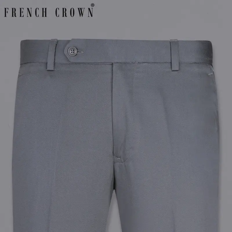 Grey Premium Cotton Formal Pant 1