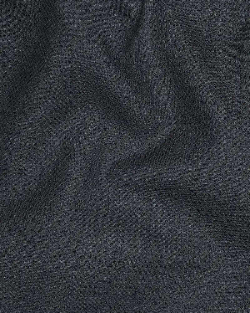 Grey Textured Cotton Overcoat 3