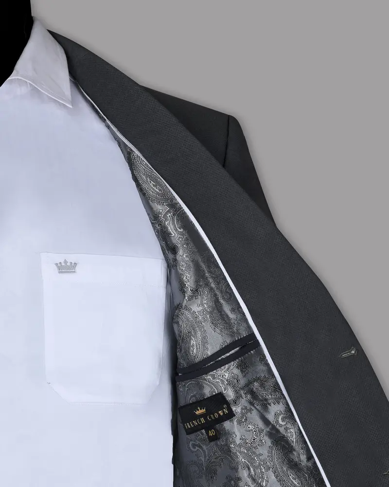 Grey Textured Cotton Overcoat 8