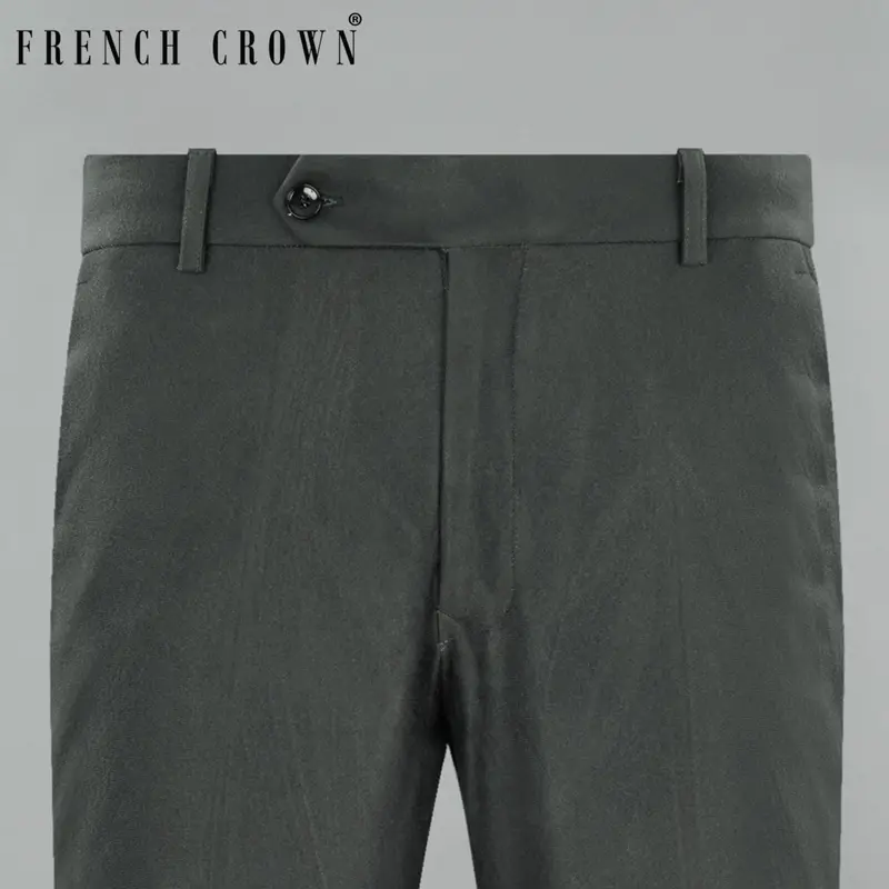 Greyish Green Premium Cotton Pant 1