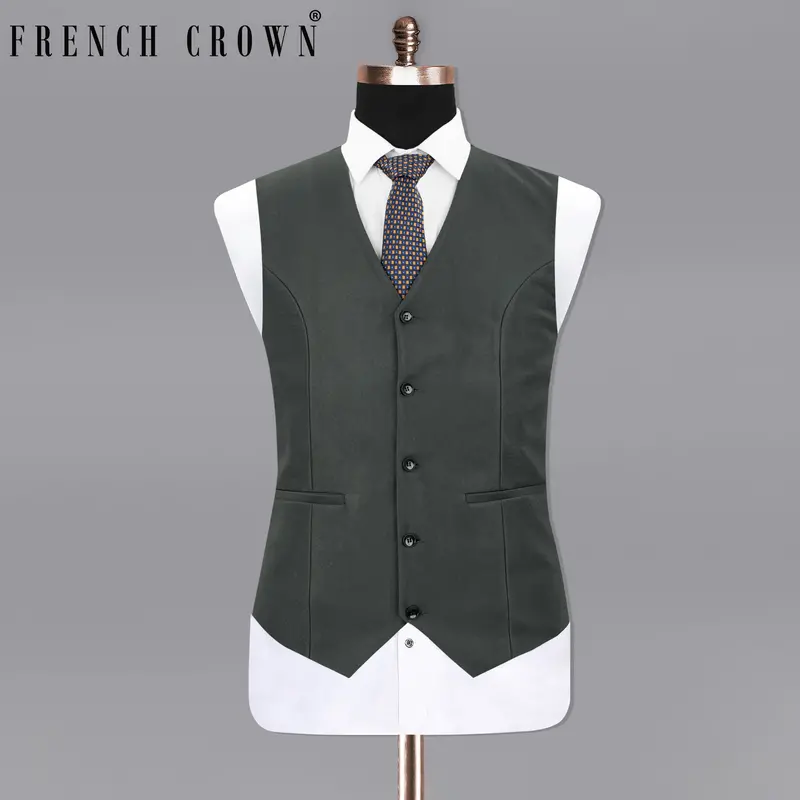 Greyish Green Premium Cotton Waistcoat 1