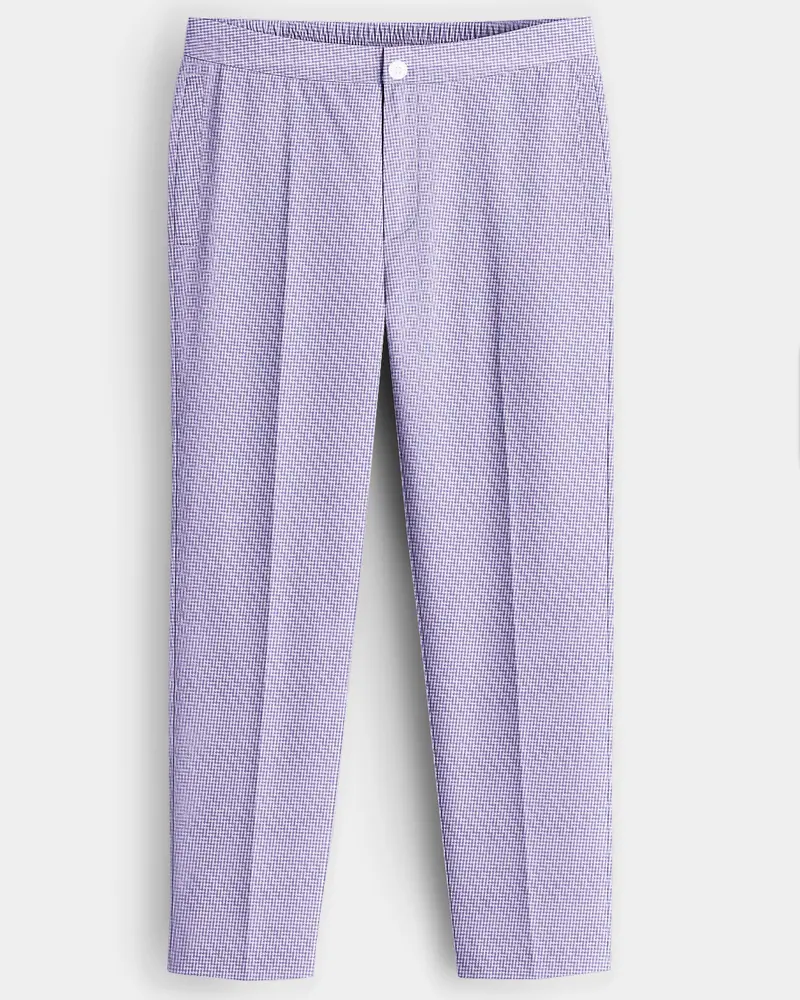 Gridora-Raven Purple Grid Dobby Textured Premium Cotton Lounge Pant 1