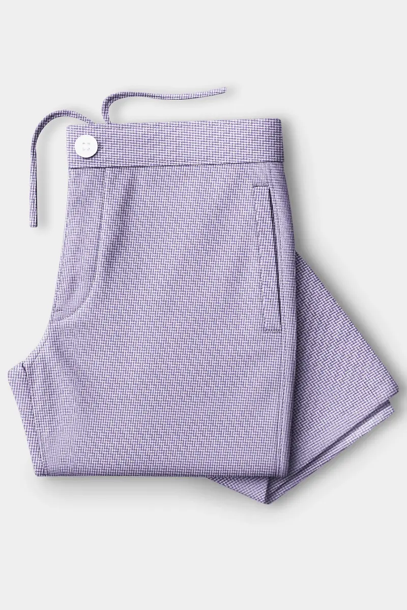 Gridora-Raven Purple Grid Dobby Textured Premium Cotton Lounge Pant 4
