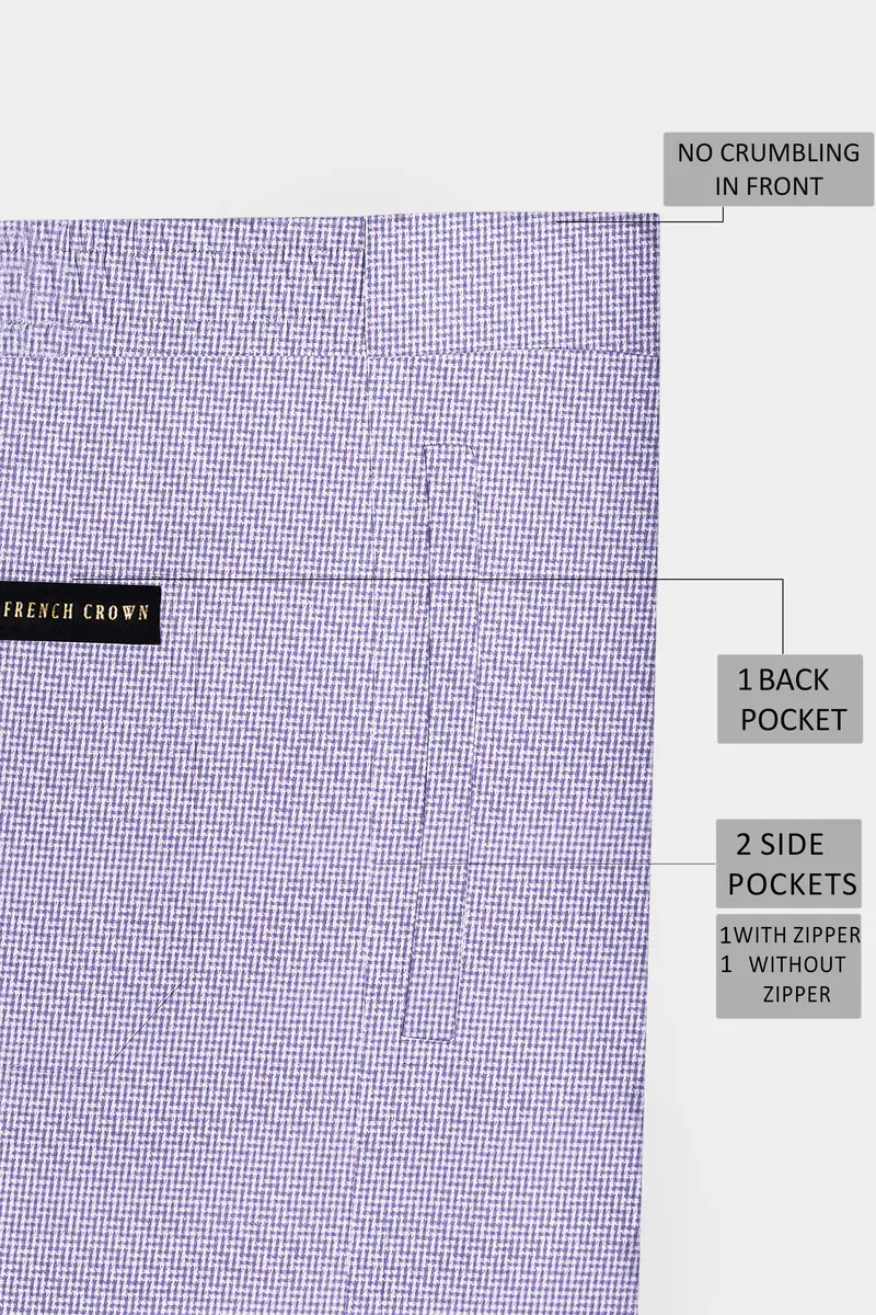 Gridora-Raven Purple Grid Dobby Textured Premium Cotton Lounge Pant 6