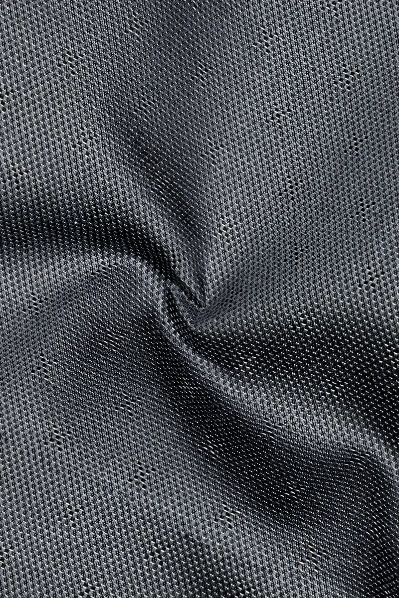 Grisora-Iridium Gray Dobby Textured Premium Cotton Lounge Pant 3