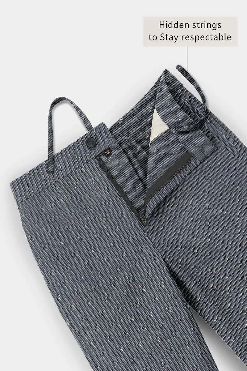 Grisora-Iridium Gray Dobby Textured Premium Cotton Lounge Pant 5