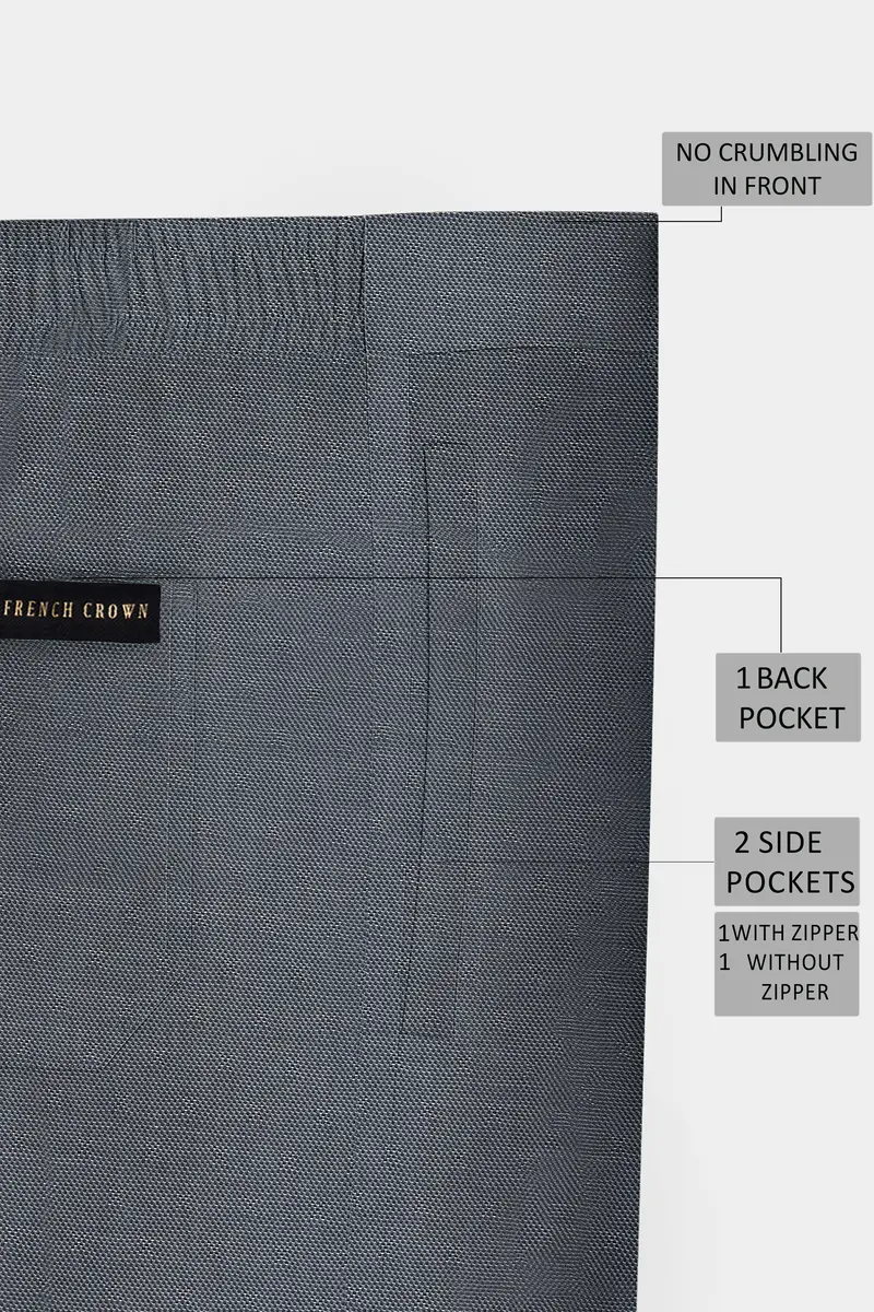 Grisora-Iridium Gray Dobby Textured Premium Cotton Lounge Pant 6